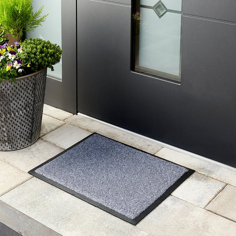 KARAT - Tapis Anti-salissures Sky - Paillasson de Porte antidérapante et Entretien Facile - Paillasson pour l'intérieur et l'extérieur - Tapis de Porte à Poils chinés - Anthracite, 60x180 cm
