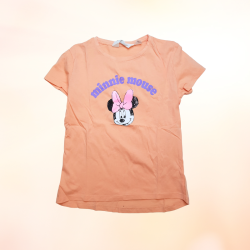 T-shirt orange Minnie Mouse - H&M, 134-140 cm