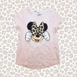 T-shirt rose Minnie Leopard - H&M, 122-128cm