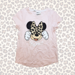 T-shirt rose Minnie Leopard H&M 122-128cm