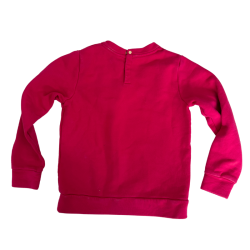 Sweat Fille Rose Framboise – Détail Nœud Chic en Relief