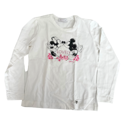 T-shirt Monnalisa x Disney – Mickey & Minnie "Lovely" à Manches Longues