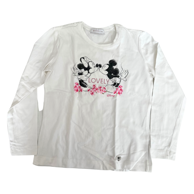 T-shirt Monnalisa x Disney – Mickey & Minnie "Lovely" à Manches Longues
