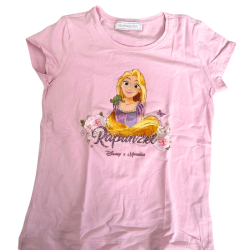 T-shirt Raiponce Monnalisa – Disney Princess Rose et Détails Strass