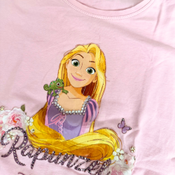 T-shirt Raiponce Monnalisa – Disney Princess Rose et Détails Strass