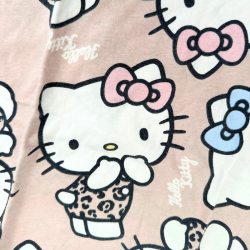 T-shirt Hello Kitty à manches longues – Rose Nude & Motif All Over Léopard