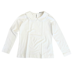 Blouse blanche Monnalisa – Col Claudine brodé – 10 ans