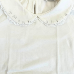 Blouse blanche Monnalisa – Col Claudine brodé – 10 ans