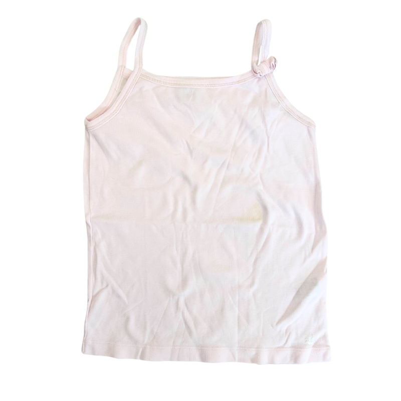 Débardeur rose pâle à fines bretelles – Détail nœud – 10 ans