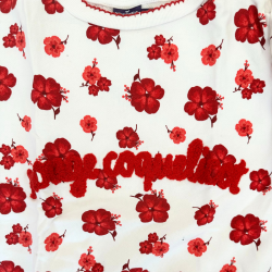 Sweat imprimé fleurs rouges "Jolie Coquille" – look affirmé et confort