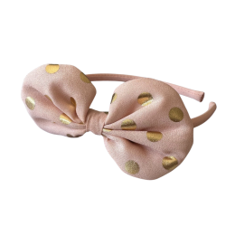 Serre-tête rose à pois dorés – L’accessoire chic pour illuminer chaque tenue