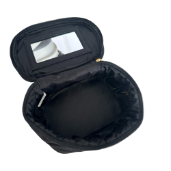 Trousse de maquillage noire avec miroir – Élégante et fonctionnelle